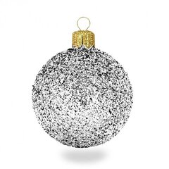 Kalėdinių dekoracijų rinkinys 12 vnt, ∅3,5 cm, spalva: sidabro blizgučiai (B14) kaina ir informacija | Eglutės žaisliukai, viršūnės | pigu.lt