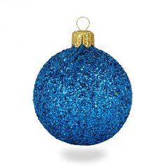 Kalėdinių dekoracijų rinkinys 12 vnt, ∅3,5 cm, mėlyni blizgučiai (B16) 9191 kaina ir informacija | Eglutės žaisliukai, viršūnės | pigu.lt