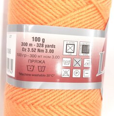 Пряжа для вязания Lanoso Bonito 100г; цвет оранжевый 906O цена и информация | Принадлежности для вязания | pigu.lt