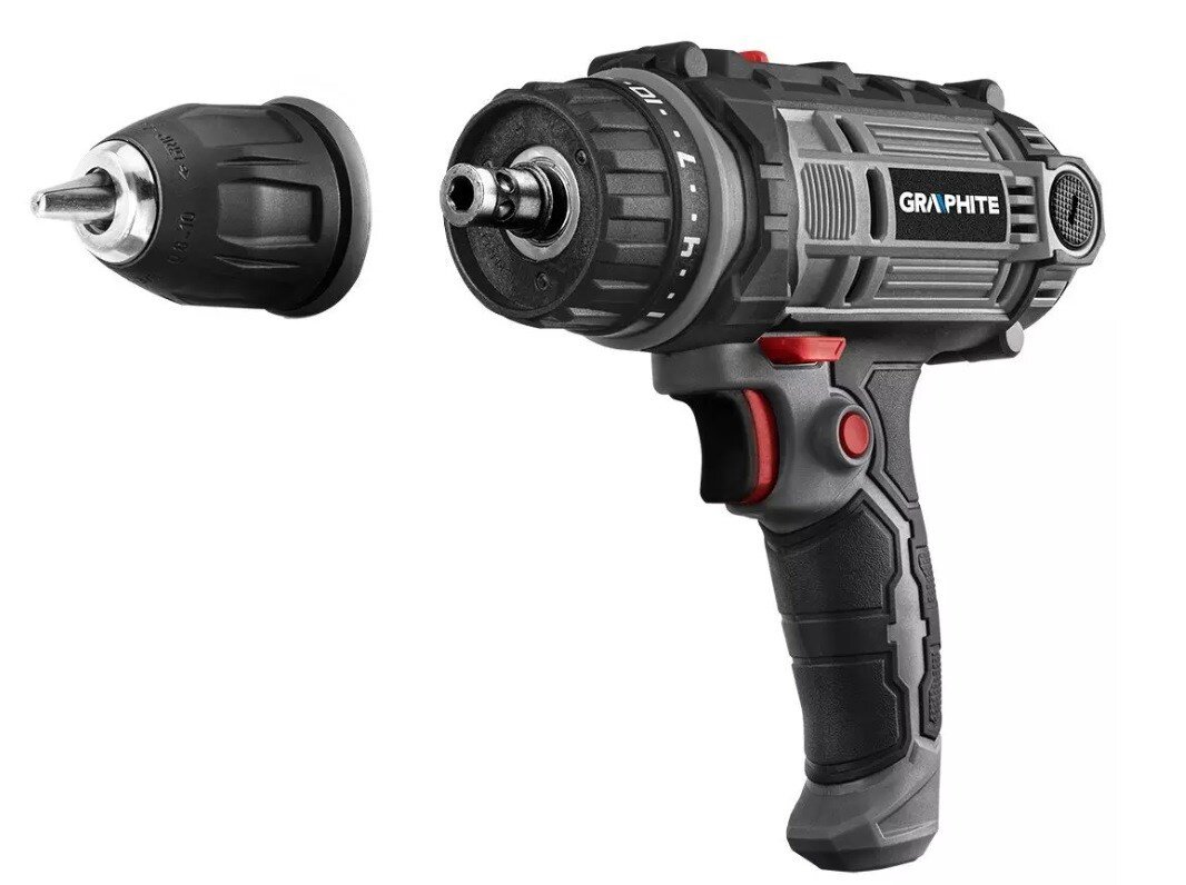 Mains drill/driver 300W Graphite 10mm self-clamping chuck with carrying case цена и информация | Suktuvai, gręžtuvai | pigu.lt