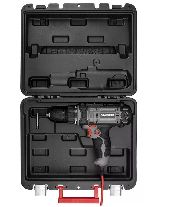 Mains drill/driver 300W Graphite 10mm self-clamping chuck with carrying case цена и информация | Suktuvai, gręžtuvai | pigu.lt