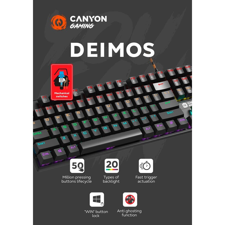 Canyon Deimos GK-4, US kaina ir informacija | Klaviatūros | pigu.lt