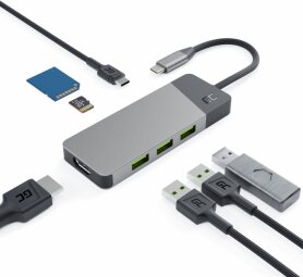 Green Cell USB-C 85W 7in1 kaina ir informacija | Adapteriai, USB šakotuvai | pigu.lt