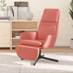 Poilsio kėdė su pakoja vidaXL, rožinė kaina ir informacija | Svetainės foteliai | pigu.lt