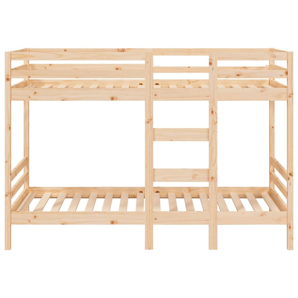 Dviaukštė lova, 90x200cm, pušies medienos masyvas kaina ir informacija | Lovos | pigu.lt