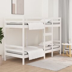 Dviaukštė lova vidaXL, 90x190 cm, balta kaina ir informacija | Vaikiškos lovos | pigu.lt
