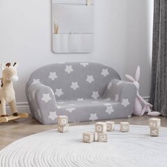 Dvivietė Vaikiška sofa vidaXL, pilka цена и информация | Детские диваны, кресла | pigu.lt