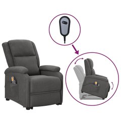 Atsistojantis masažinis krėslas, Audinys, tamsiai pilka kaina ir informacija | Svetainės foteliai | pigu.lt