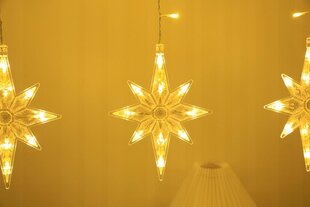Lempučių užuolaida Žvaigždės 138 LED, šiltai balta kaina ir informacija | Girliandos | pigu.lt