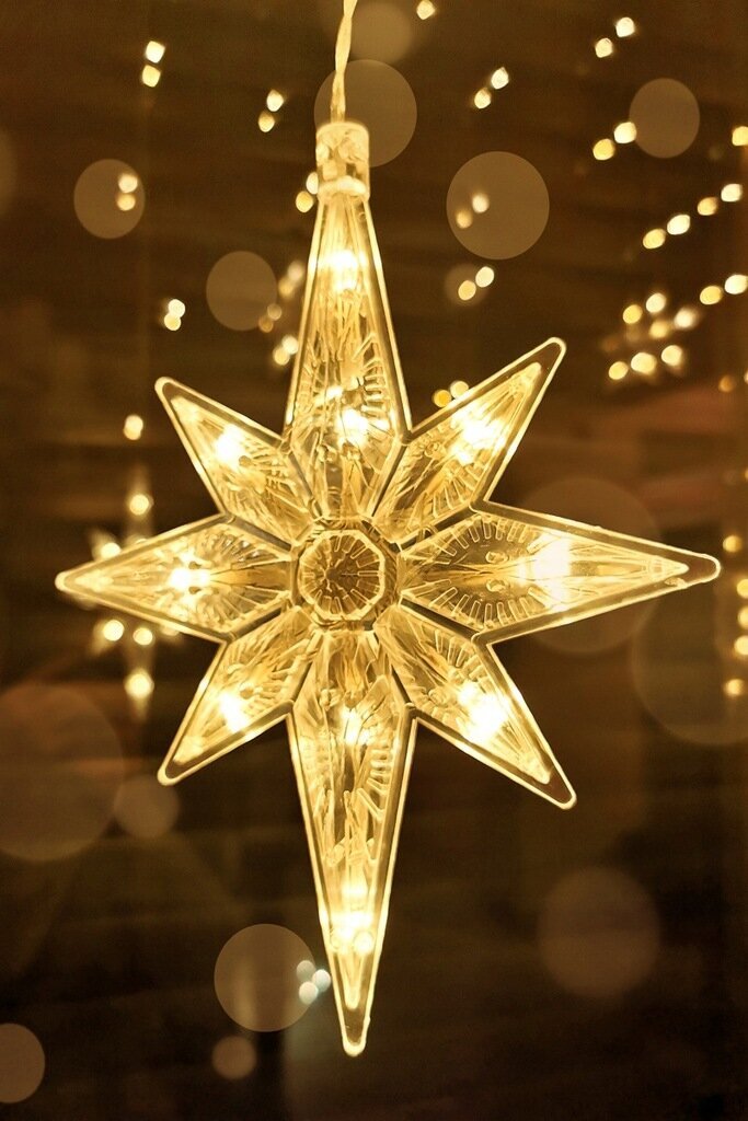 Lempučių užuolaida Žvaigždės 138 LED, šaltai balta kaina ir informacija | Girliandos | pigu.lt
