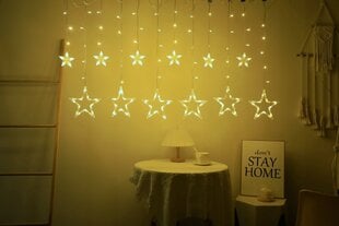 Гирлянда-занавес Звезды 138 LED, холодный белый цена и информация | Гирлянды | pigu.lt