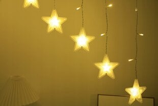 Lempučių užuolaida Žvaigždės 136 LED, šiltai balta kaina ir informacija | Girliandos | pigu.lt
