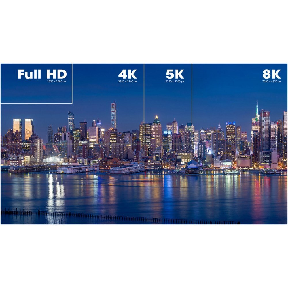 Manhattan, HDMI 2.1 su Ethernet 8K*60Hz, 1m, 48Gbps, ekranuotas kaina ir informacija | Kabeliai ir laidai | pigu.lt