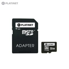 Карта памяти Platinet MicroSD 32 ГБ (класс 10) + SD-адаптер цена и информация | Карты памяти для телефонов | pigu.lt