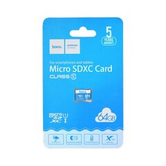 Карта памяти Hoco microSD TF High Speed Class 10 — 64GB цена и информация | Карты памяти для фотоаппаратов, камер | pigu.lt