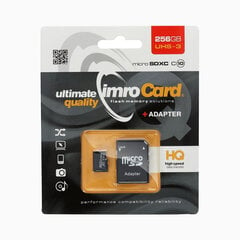 Карта памяти с адаптером Imro microSD 256GB / Class 10 UHS 3 цена и информация | Карты памяти для фотоаппаратов, камер | pigu.lt