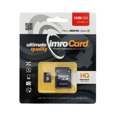 Карта памяти с адаптером Imro microSD 128GB / Class 10 UHS цена и информация | Карты памяти для фотоаппаратов, камер | pigu.lt
