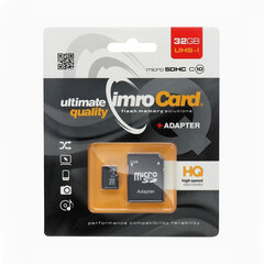 Imro microSDHC 32GB (+ SD adapteris) kaina ir informacija | Atminties kortelės fotoaparatams, kameroms | pigu.lt