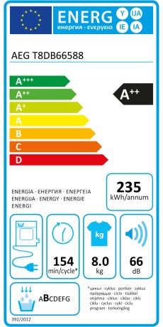 AEG T8DB66588 цена и информация | Džiovyklės | pigu.lt