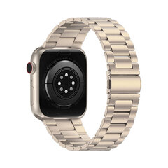 Ремешок из нержавеющей стали для Apple Watch, 38/41 мм - Starlight цена и информация | Аксессуары для смарт-часов и браслетов | pigu.lt