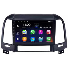 HYUNDAI SANTA FE 2005-12 Android multimedia plančetės tipo 9 colių automagnetola USB/WiFi/GPS/Bluetooth kaina ir informacija | Automagnetolos, multimedija | pigu.lt