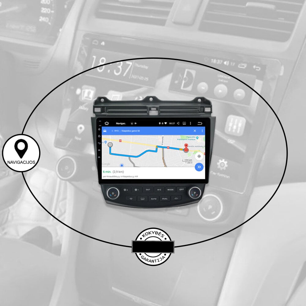 HONDA ACCORD 2003-07 Android multimedia plančetė 10 colių automagnetola USB/WiFi/GPS/Bluetooth kaina ir informacija | Automagnetolos, multimedija | pigu.lt