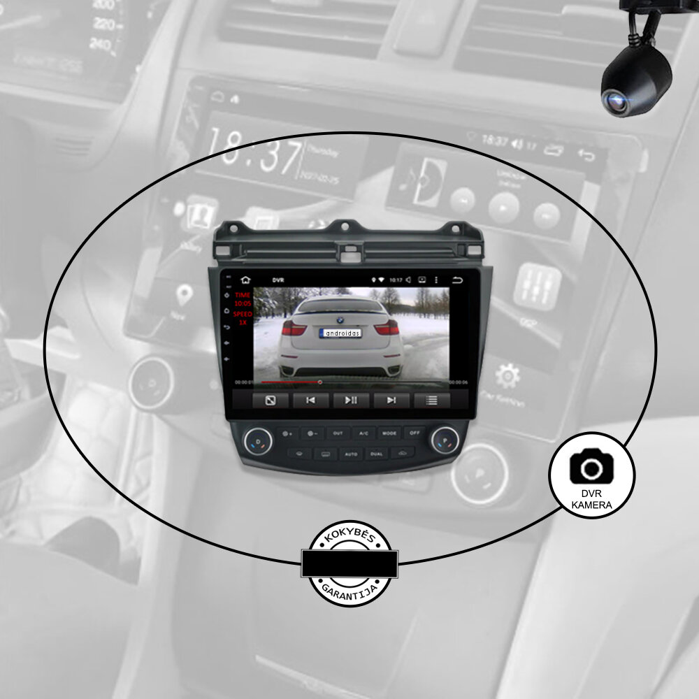 HONDA ACCORD 2003-07 Android multimedia plančetė 10 colių automagnetola USB/WiFi/GPS/Bluetooth цена и информация | Automagnetolos, multimedija | pigu.lt