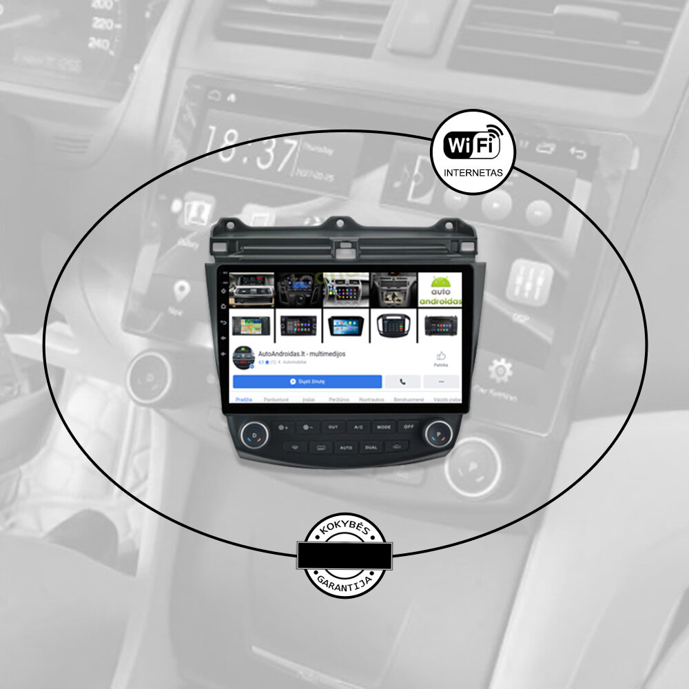 HONDA ACCORD 2003-07 Android multimedia plančetė 10 colių automagnetola USB/WiFi/GPS/Bluetooth цена и информация | Automagnetolos, multimedija | pigu.lt