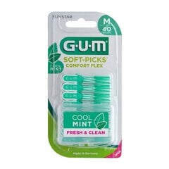 Guminiai tarpdančių šepetėliai GUM SoftPicks Comfort Flex Mint 40 vnt kaina ir informacija | Dantų šepetėliai, pastos | pigu.lt