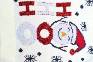 Kalėdinis baltas unisex megztinis kaina ir informacija | Megztiniai, bluzonai, švarkai mergaitėms | pigu.lt