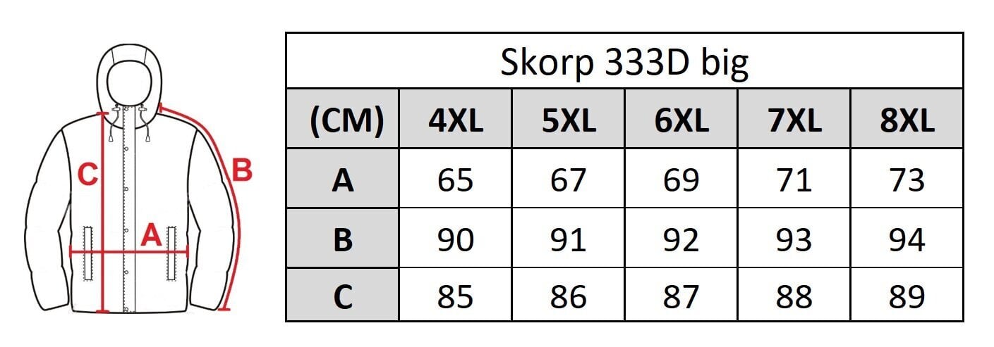 Skorp 333D didelė vyriška striukė kaina ir informacija | Vyriškos striukės | pigu.lt