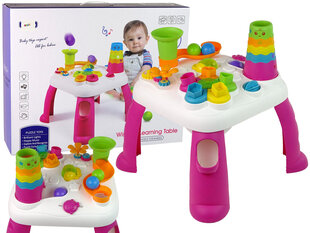 lInteraktyvus stalas su įvairiomis kaladėlėmis LeanToys, rožinė kaina ir informacija | Žaislai kūdikiams | pigu.lt