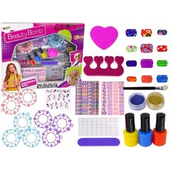 Nagų dažymo rinkinys vaikams Leantoys Lacquers Stickers Patterns Glitters цена и информация | Игрушки для девочек | pigu.lt