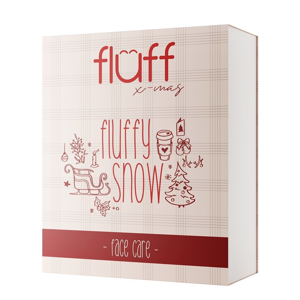 Rinkinys Fluff Fluffy Snow Face Care: veido kaukė, 30ml + veido kremas, 30ml + prausiklis, 100ml цена и информация | Veido kaukės, paakių kaukės | pigu.lt