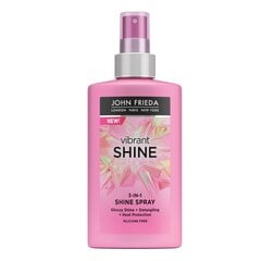 Spindesio suteikiantis plaukų purškiklis John Frieda Vibrant Shine Colour 3-in-1 Shine Spray, 150ml kaina ir informacija | John Frieda Plaukų priežiūrai | pigu.lt