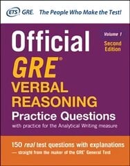 Official GRE Verbal Reasoning Practice Questions, Second Edition, Volume 1 2nd edition, Volume 1 kaina ir informacija | Socialinių mokslų knygos | pigu.lt