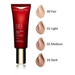 Daugiafunkcis kremas Clarins BB Skin Detox Fluid SPF 25, 02 Medium, 45 ml. kaina ir informacija | Veido kremai | pigu.lt