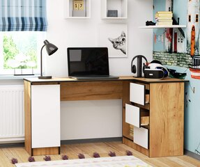 Письменный стол Akord B20 155, коричневый/белый цвет цена и информация | Компьютерные, письменные столы | pigu.lt