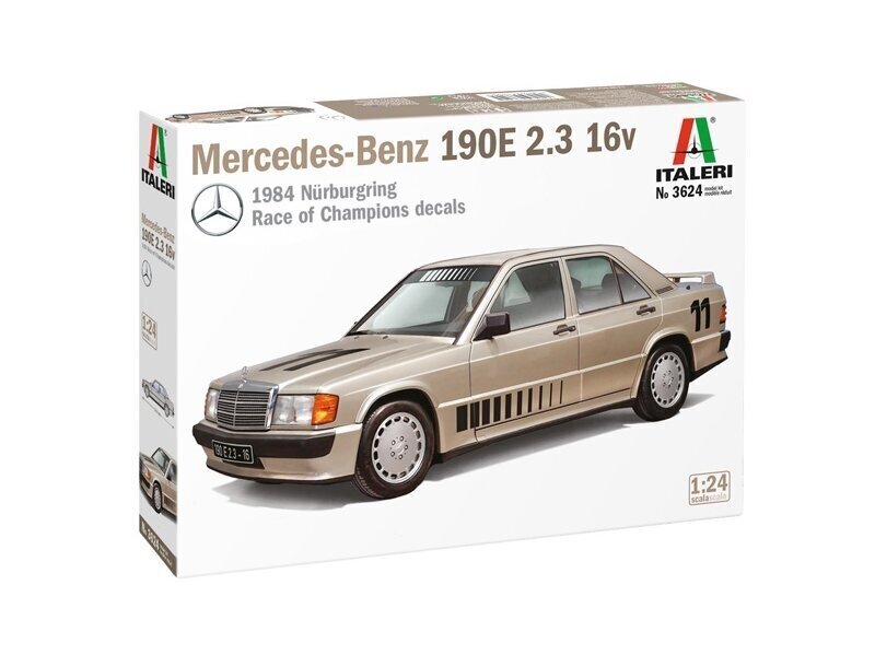 Plastikinis surenkamas modelis Italeri Mercedes Benz 190E 2.3 16v, 1/24, 3624 kaina ir informacija | Konstruktoriai ir kaladėlės | pigu.lt