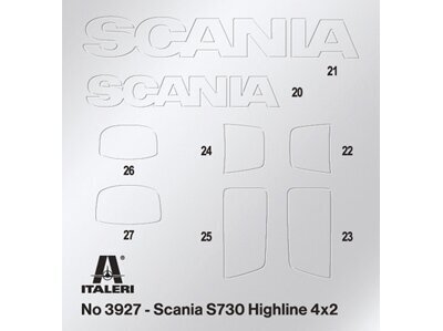 Konstruktorius Italeri, Scania S730 Highline 4x2 3927, 1/24 kaina ir informacija | Konstruktoriai ir kaladėlės | pigu.lt