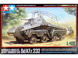 Surenkamas modelis Tamiya - German 8-Wheeled Heavy Armored Car Sd.Kfz.232, 1/48, 32574 kaina ir informacija | Konstruktoriai ir kaladėlės | pigu.lt