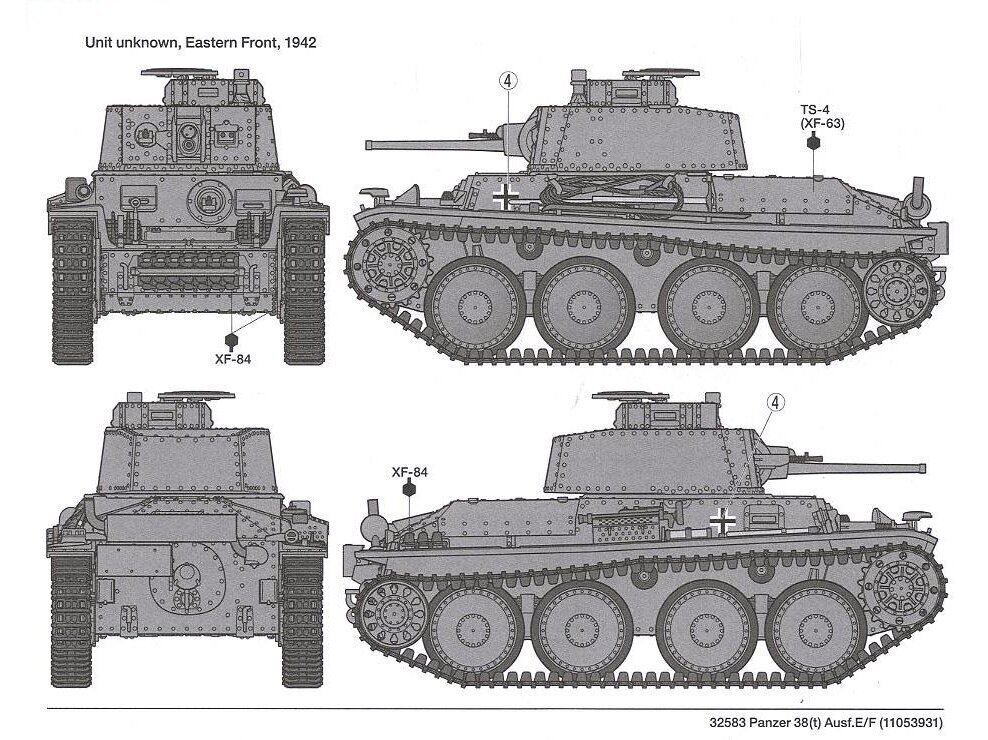 Plastikinis surenkamas modelis Tamiya German Panzerkampfwagen 38t Ausf.E/F, 1/48, 32583 kaina ir informacija | Konstruktoriai ir kaladėlės | pigu.lt