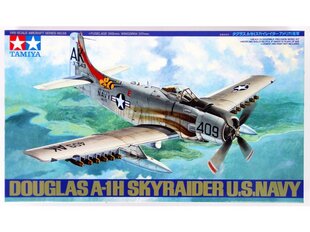 Сборная модель Tamiya - Douglas A-1H Skyraider U.S. Navy, 1/48, 61058 цена и информация | Конструкторы и кубики | pigu.lt