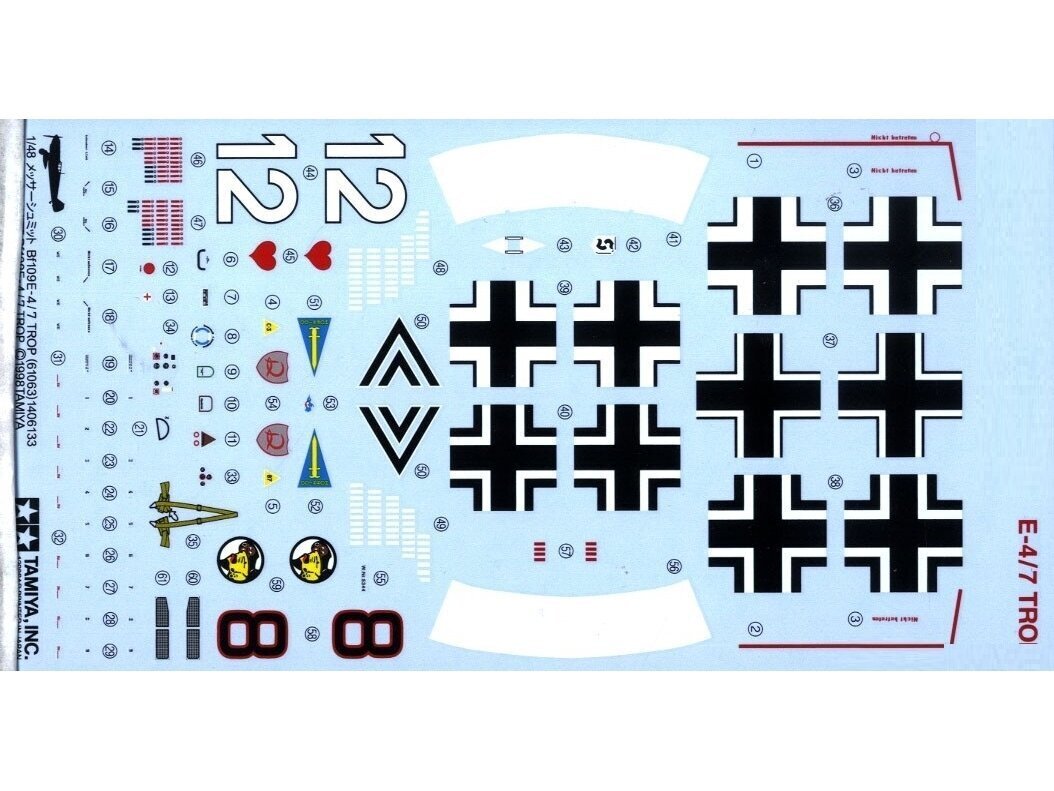 Plastikinis surenkamas modelis Tamiya Messerschmitt Bf109E-4/7 Trop, 1/48, 61063 kaina ir informacija | Konstruktoriai ir kaladėlės | pigu.lt