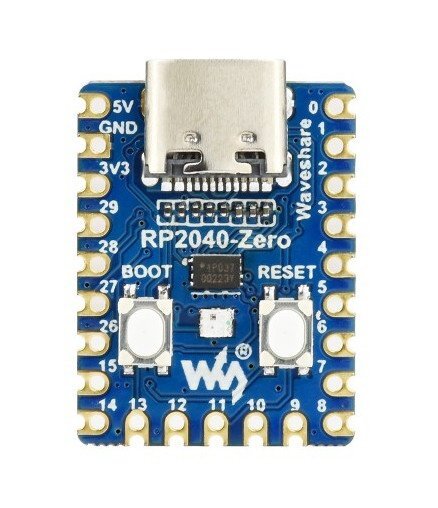 RP2040-Zero - RP2040 mikrovaldiklio plokštė - mini versija - Waveshare 20187 kaina ir informacija | Atviro kodo elektronika | pigu.lt