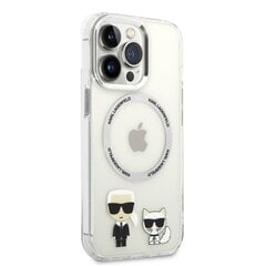Оригинальный чехол Glitter KARL LAGERFELD Logo для iPhone 14 Pro (6,1″) - Прозрачный/Серебряный цена и информация | Чехлы для телефонов | pigu.lt
