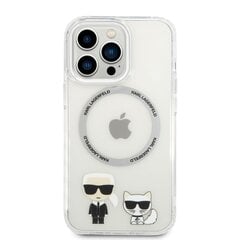 Оригинальный чехол Glitter KARL LAGERFELD Logo для iPhone 14 Pro (6,1″) - Прозрачный/Серебряный цена и информация | Чехлы для телефонов | pigu.lt