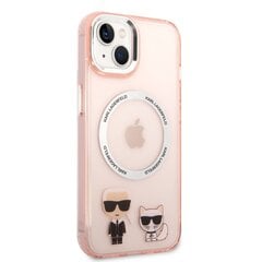 Karl Lagerfeld MagSafe Compatible Case Karl and Choupette for iPhone 14 Pink цена и информация | Чехлы для телефонов | pigu.lt