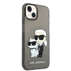 Karl Lagerfeld IML Glitter Karl and Choupette NFT Case for iPhone 14 Black цена и информация | Чехлы для телефонов | pigu.lt