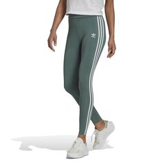 3 stripes tight adidas originals  for women's green he0405 HE0405 цена и информация | Спортивная одежда женская | pigu.lt